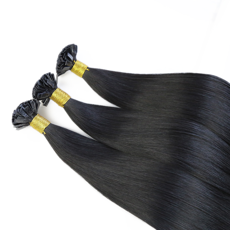 Wholesale High Quality Remy Virgin Flat Tip Hair Extensions Double Drawn Keratin Flat Tip Hair Extension Human Hair